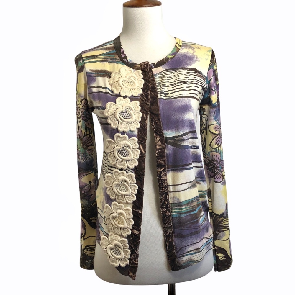 Entracte Paris Vintage Cardigan Embroidered Lace￼